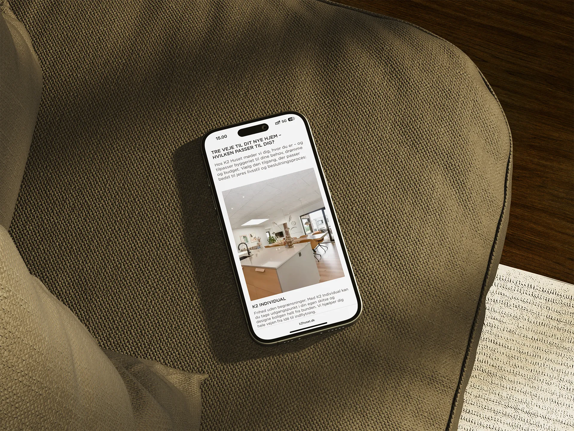 K2 Huset phone mockup
